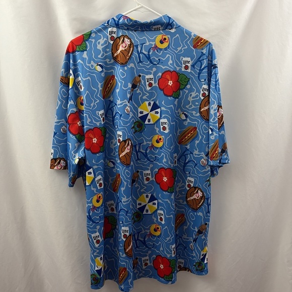 Kansas City Royals Hawaiian Button Down Short Sleeve Size XL Miller Lite - Picture 8 of 8